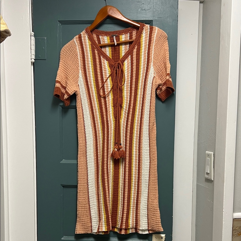 Free People Lollypop Knit Retro Mini Dress